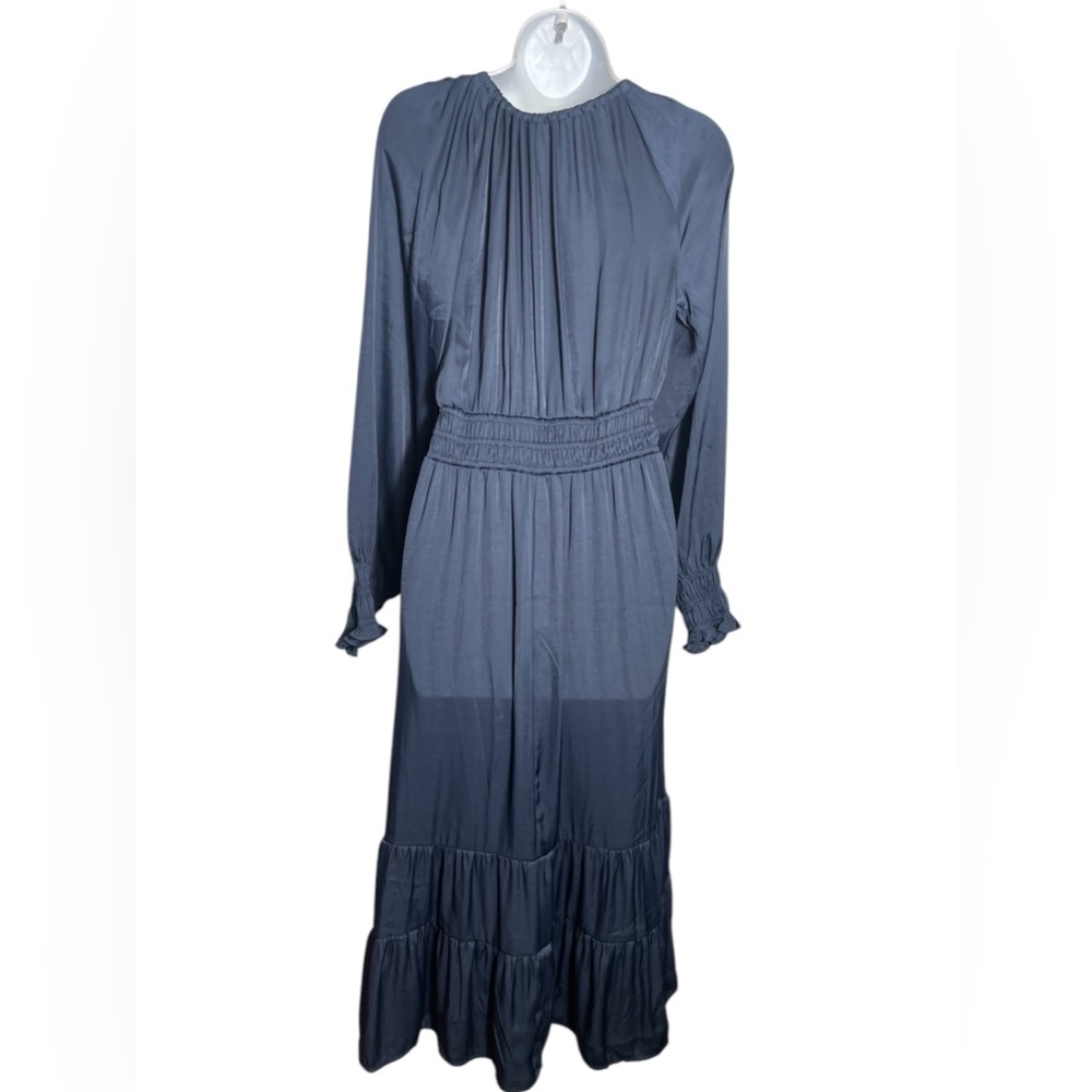 AUGUST SKY dress size small midnight navyβ blue satin maxi dress ππ - Picture 7 of 10